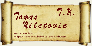 Tomas Miletović vizit kartica